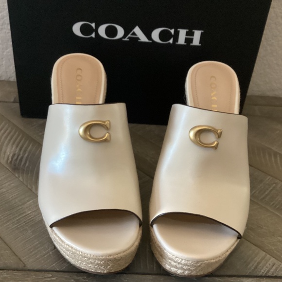 COACH Gloria C Slide Espadrille Wedge Sandals, size 9 - Picture 1 of 13